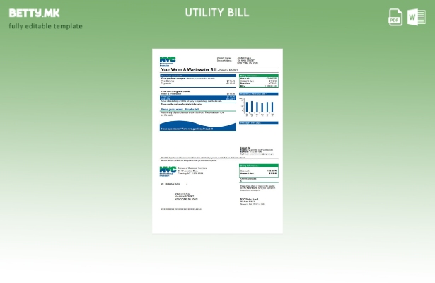 модерен стил САД Шаблон за комунални сметки на Одделот за заштита на животната с